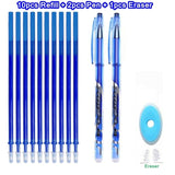 Erasable Pen Set 0.5mm Blue Black Color Ink Writing Gel Pens Washable handle for School Office Stationery Supplies